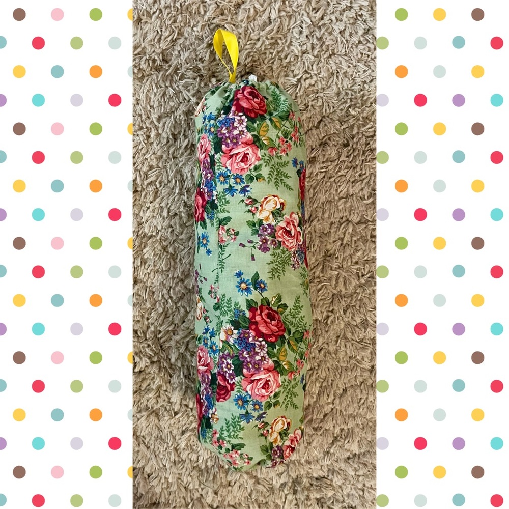 Handmade floral trash bag holder!